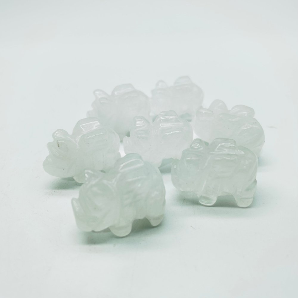 Clear Quartz&Moss Agate Flying Pig Carving Animal Wholesale -Wholesale Crystals