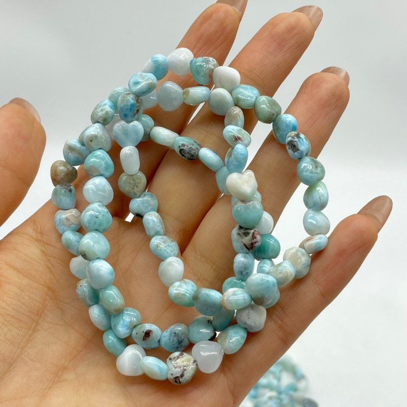 Cute Larimar Heart Bracelets Wholesale Dominican Republic -Wholesale Crystals