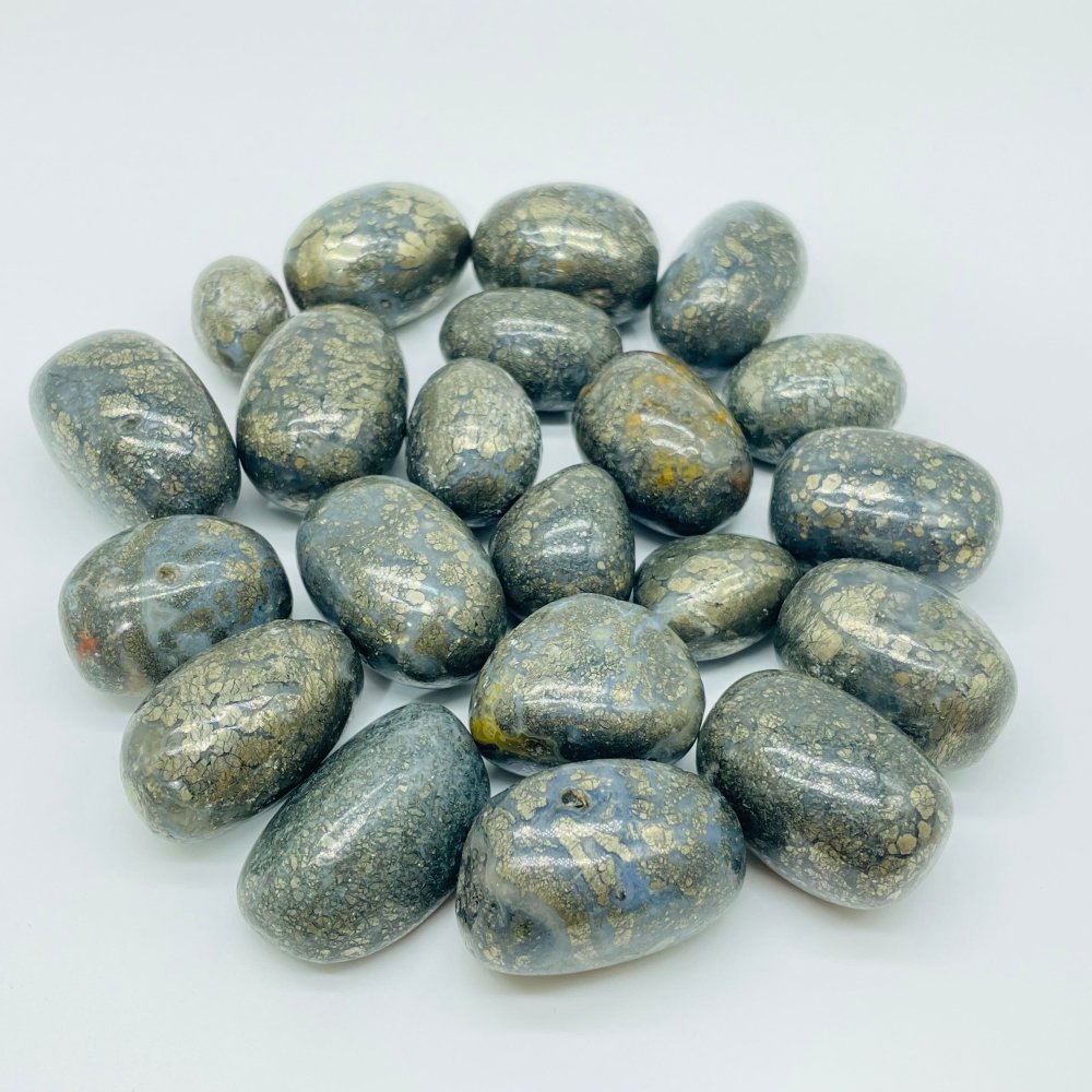 Flower Pyrite Mixed Agate Tumbled Wholesale -Wholesale Crystals