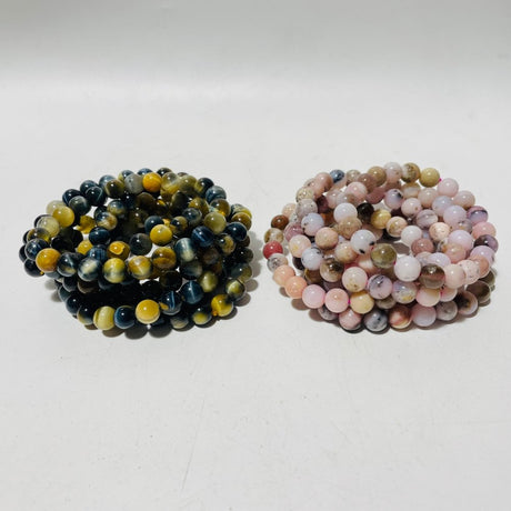 Gold Blue Tiger Eye Pink Opal Bracelet Wholesale -Wholesale Crystals