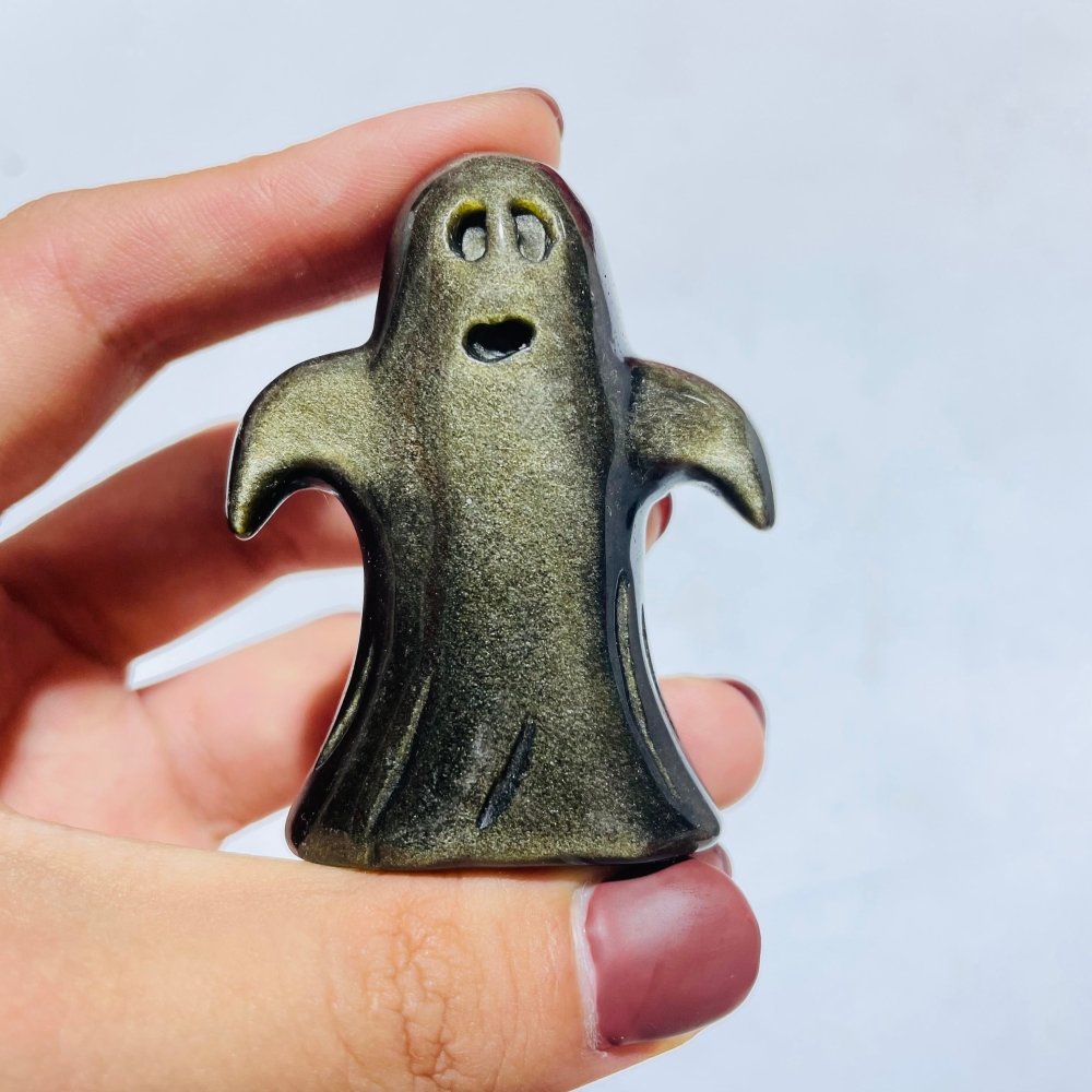 Gold Sheen & Silver Sheen Obsidian Ghost Carving Wholesale -Wholesale Crystals