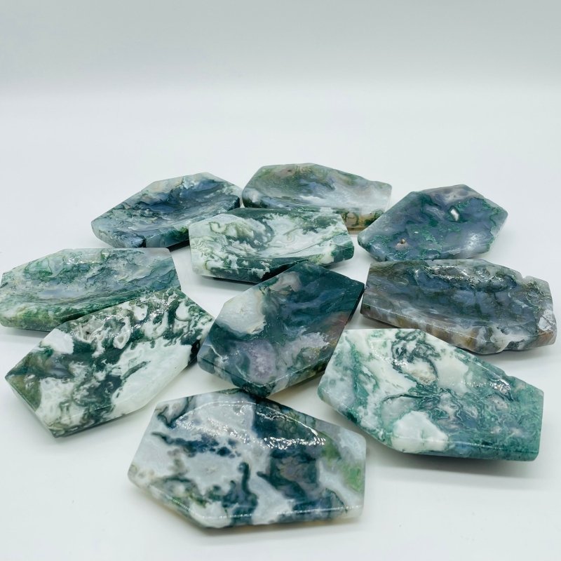 Green Moss Agate Shallow Bowl Coffin Wholesale -Wholesale Crystals