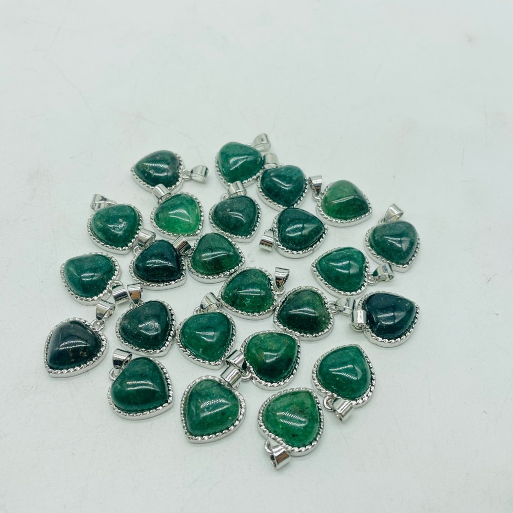 Green Strawberry Quartz Heart Pendant Wholesale -Wholesale Crystals