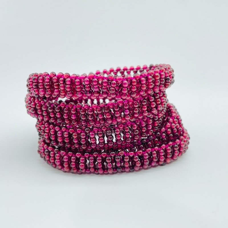 Handwoven Beads Crystal Bracelet Wholesale Rutile Purple Garnet - Wholesale Crystals