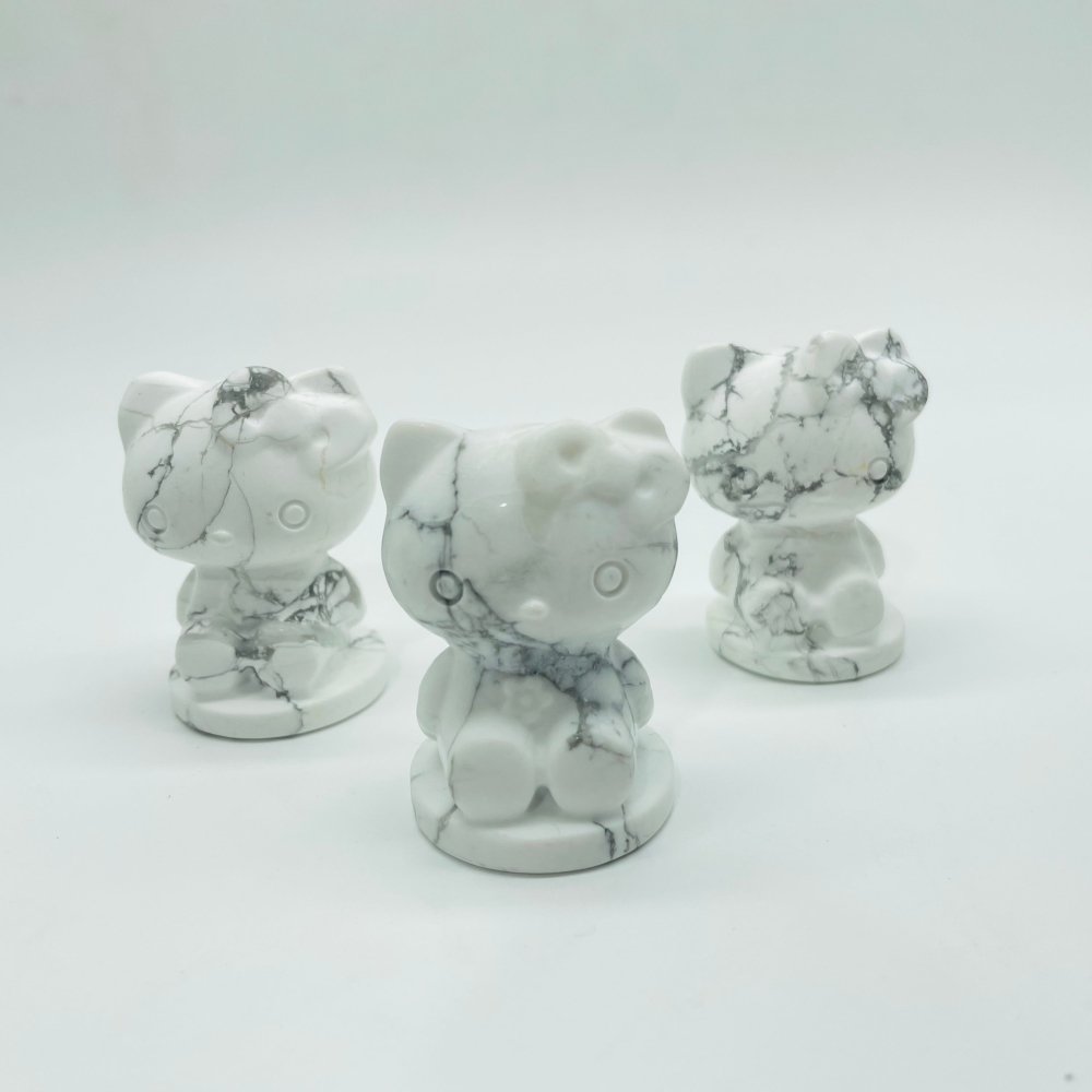 Hello kitty Carving Obsidian Howlite Wholesale -Wholesale Crystals