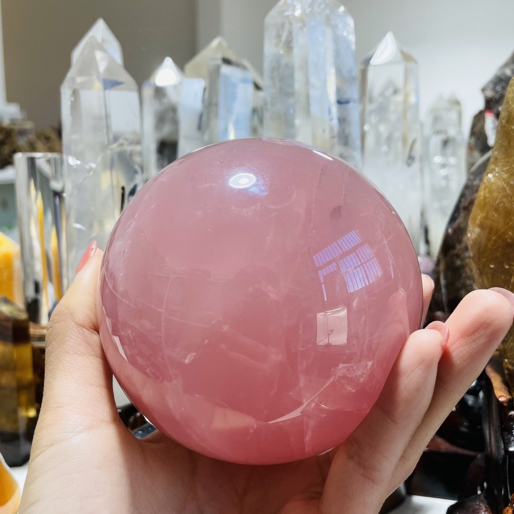 High Quality Deep Pink Rose Quartz Sphere Ball -Wholesale Crystals