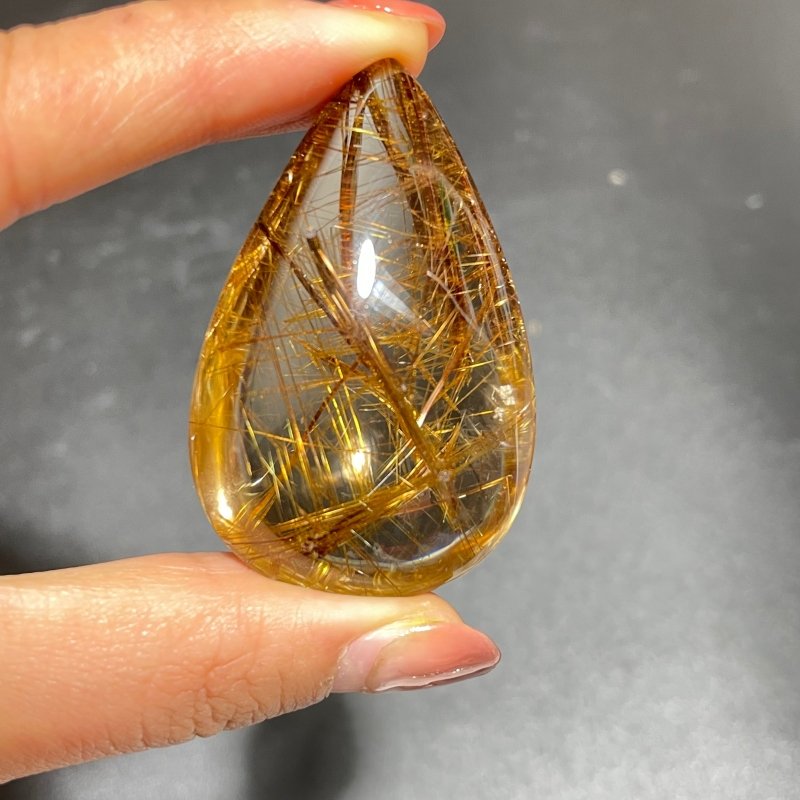 High Quality Gold Rutile Teardrop Pendant -Wholesale Crystals