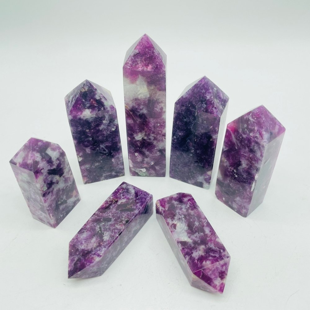 High Quality Spark Lepidolite Four-Sided Tower Points Wholesale -Wholesale Crystals