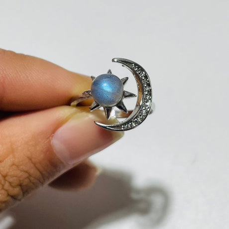 Labradorite Sun Moon Ring Wholesale -Wholesale Crystals