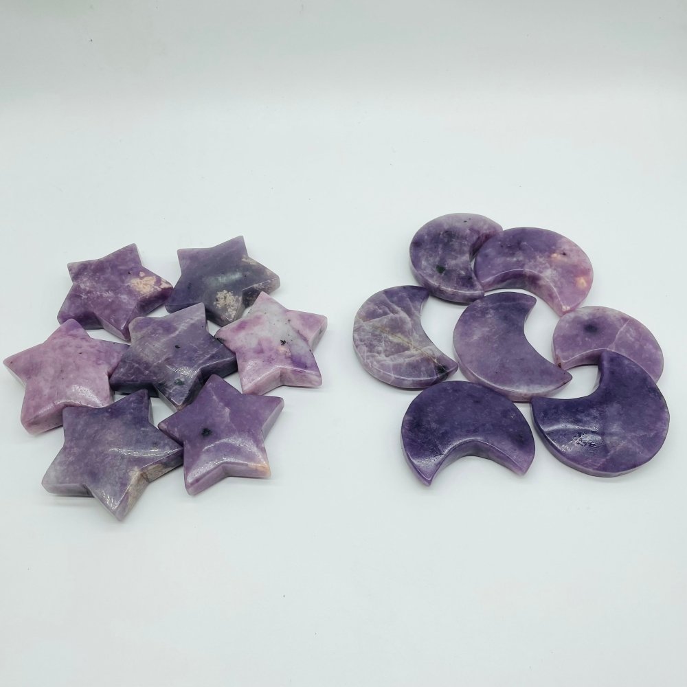 Lepidolite Star & Moon Carving Wholesale -Wholesale Crystals
