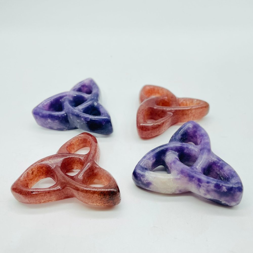 Lepidolite &Strawberry Triangle Circle Quartz Wholesale -Wholesale Crystals