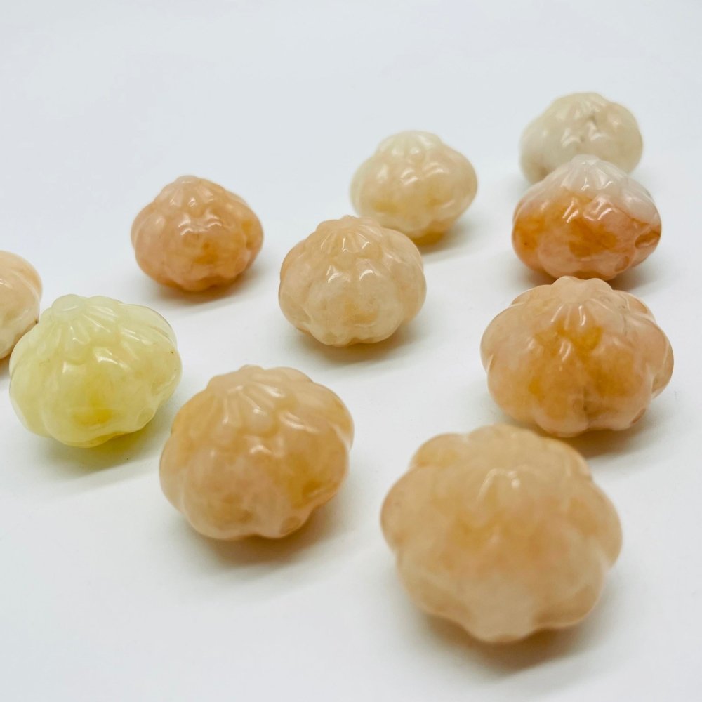 Light Yellow White Jade Halloween Pumpkin Carving Wholesale -Wholesale Crystals
