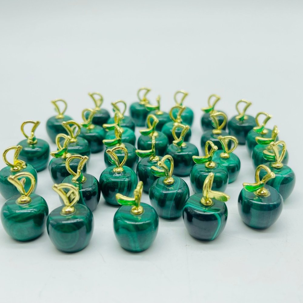 Mini Malachite Apple Carving Pendant Wholesale -Wholesale Crystals