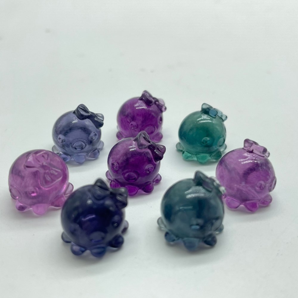 Mini Rainbow Fluorite Octopus Carving Wholesale -Wholesale Crystals