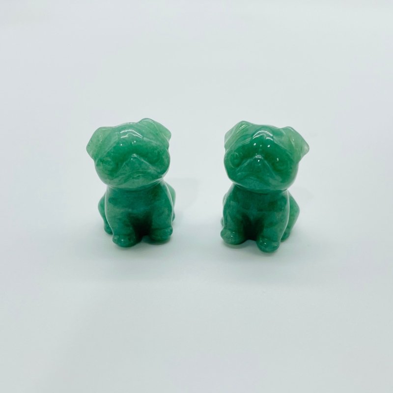 Natural Green Aventurine Pug Dog Carving Wholesale - Wholesale Crystals
