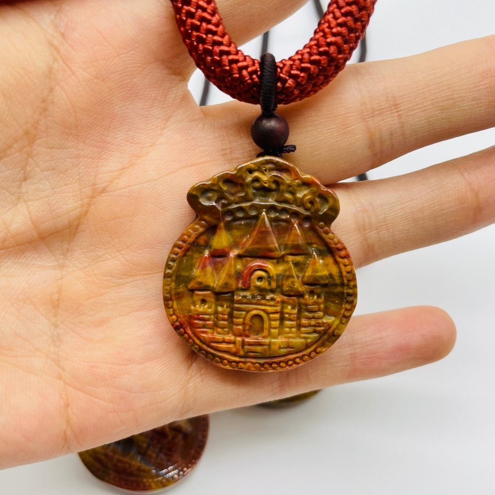 Ocean Jasper Castle Carving Pendant Wholesale -Wholesale Crystals