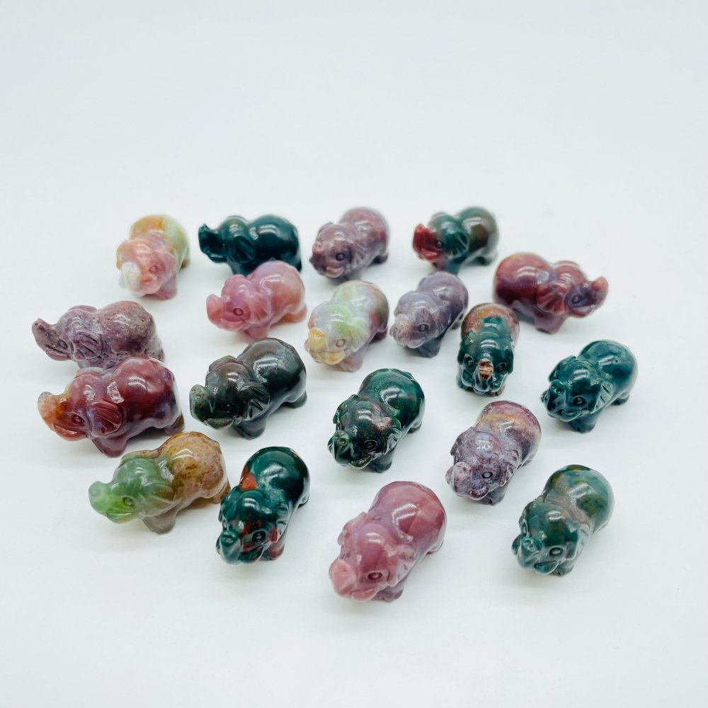 Ocean Jasper Elephant Carving Animal Wholesale -Wholesale Crystals