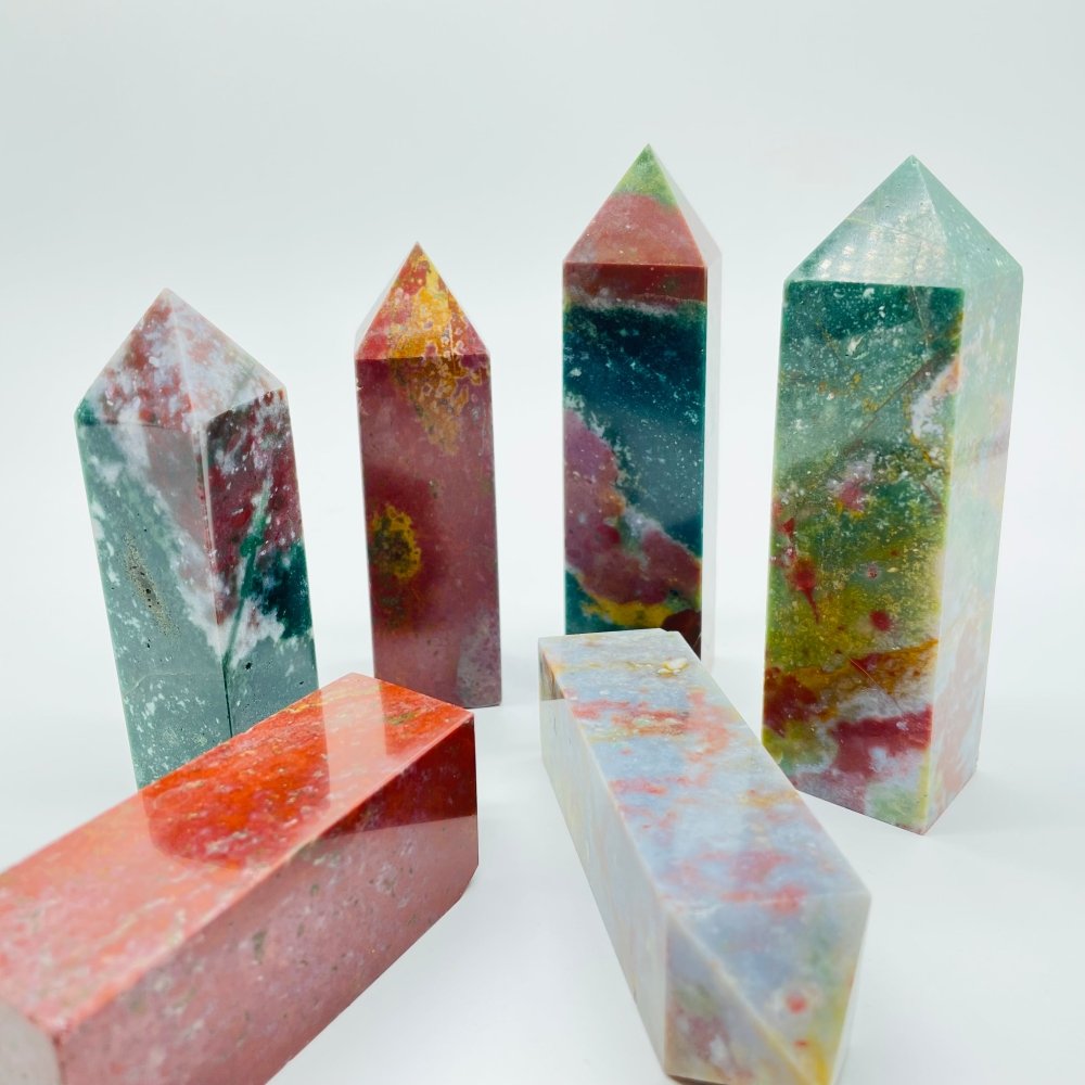 Ocean Jasper Four-Sided Tower Point Wholesale -Wholesale Crystals