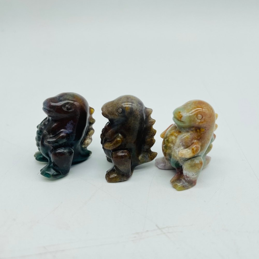 Ocean Jasper & Moss Agate Dinosaur Tyrannosaurus Rex Carving Wholesale -Wholesale Crystals
