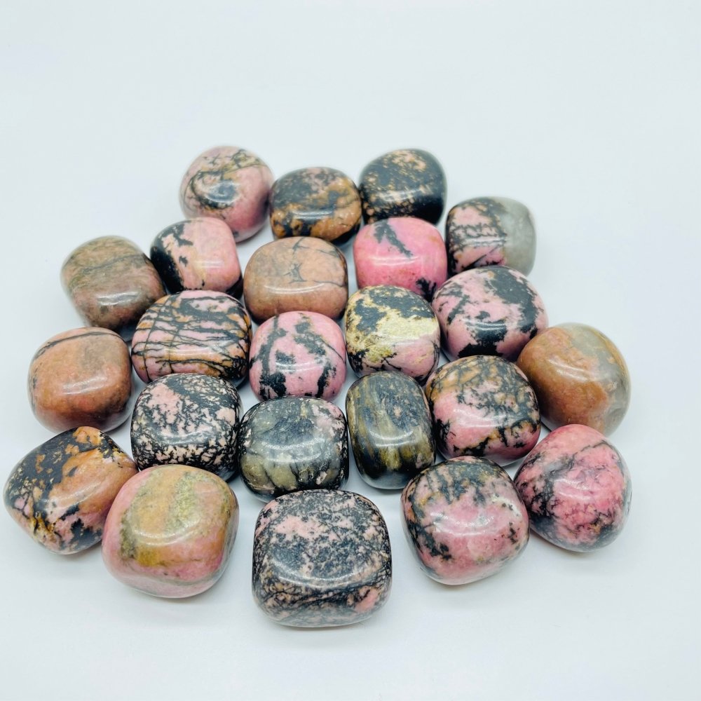 Pink Black Rhodonite Tumbled Wholesale -Wholesale Crystals