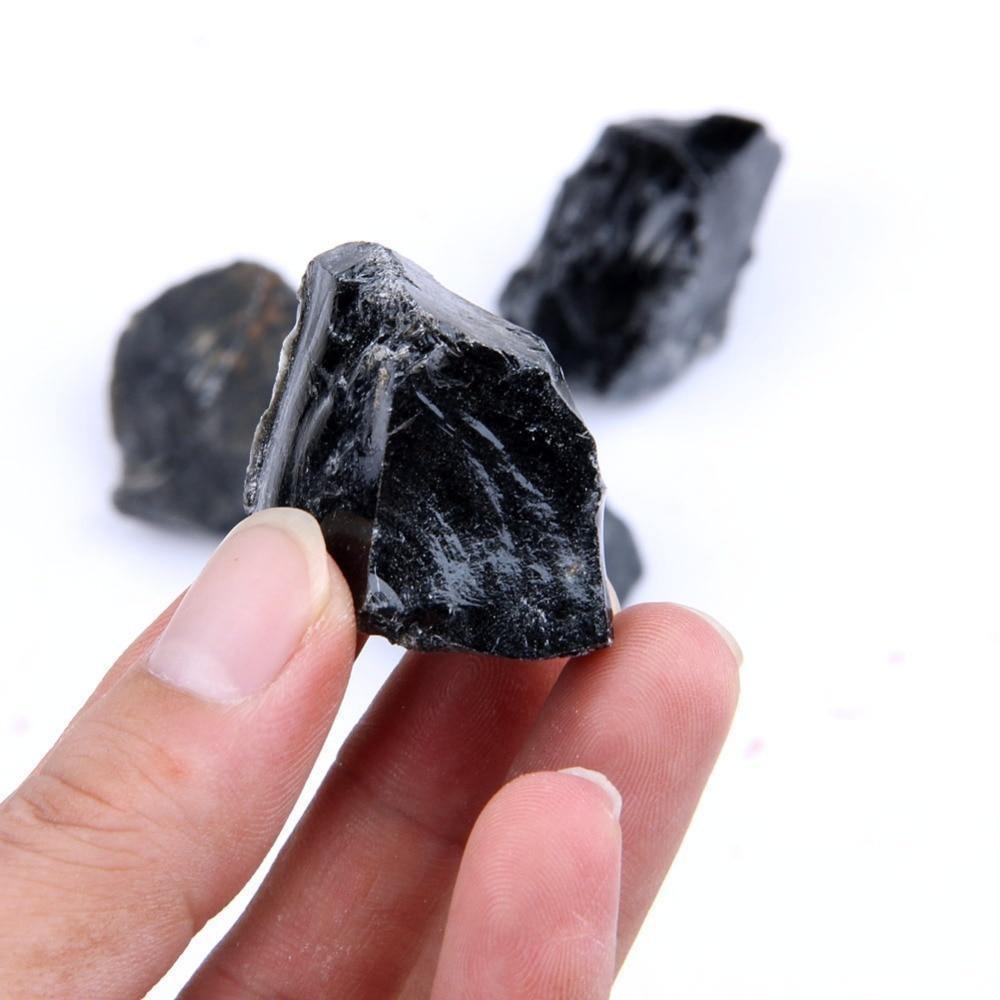 Raw Black Obsidian Quartz Stones -Wholesale Crystals