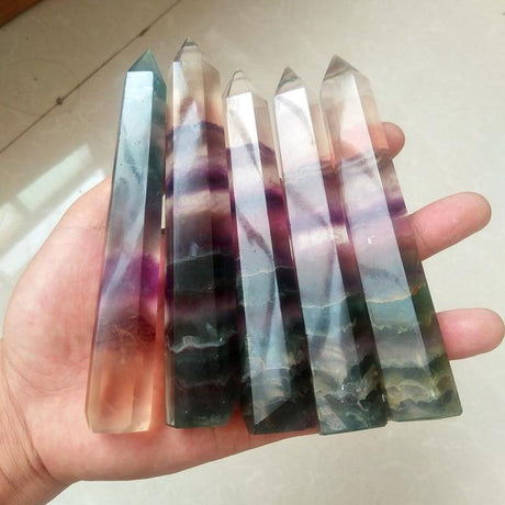 Natural 120-140mm Fluorite Crystal Point Tower -Wholesale Crystals