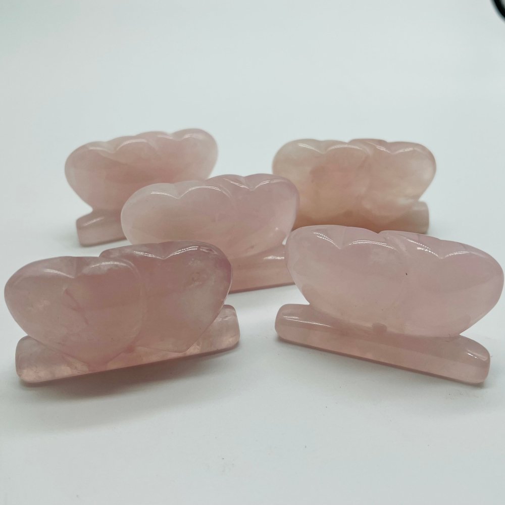 Rose Quartz Double Heart Wholesale -Wholesale Crystals