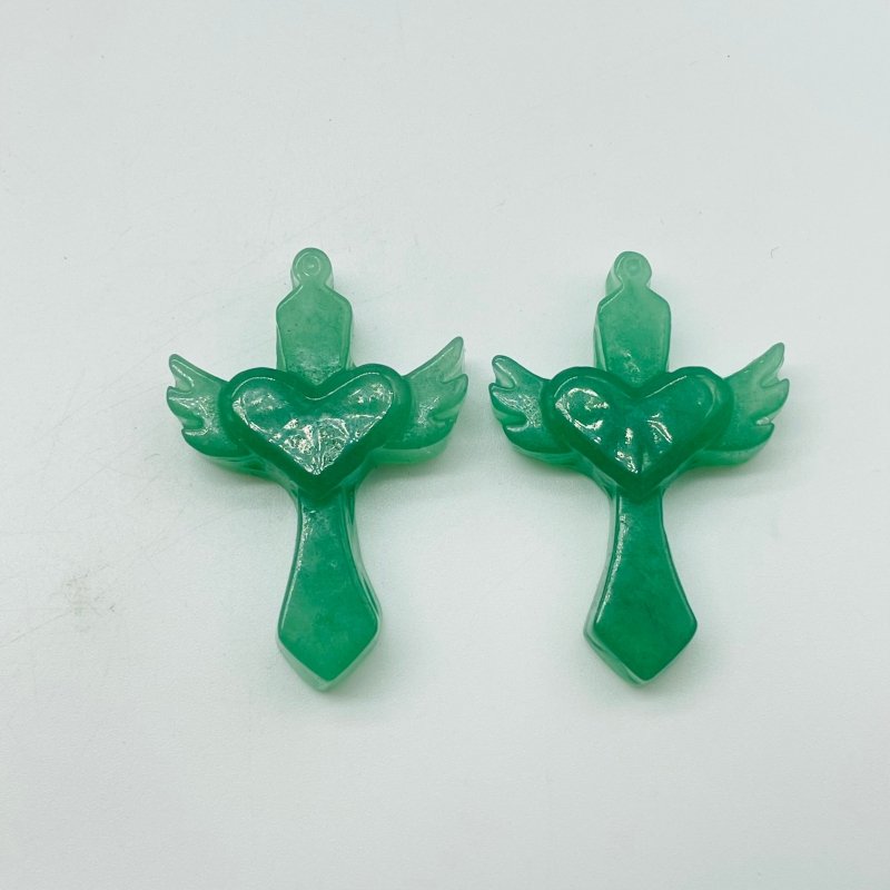 Sword With Wings Heart Shaped Stone Carving Wholesale Aventurine Lepidolite -Wholesale Crystals