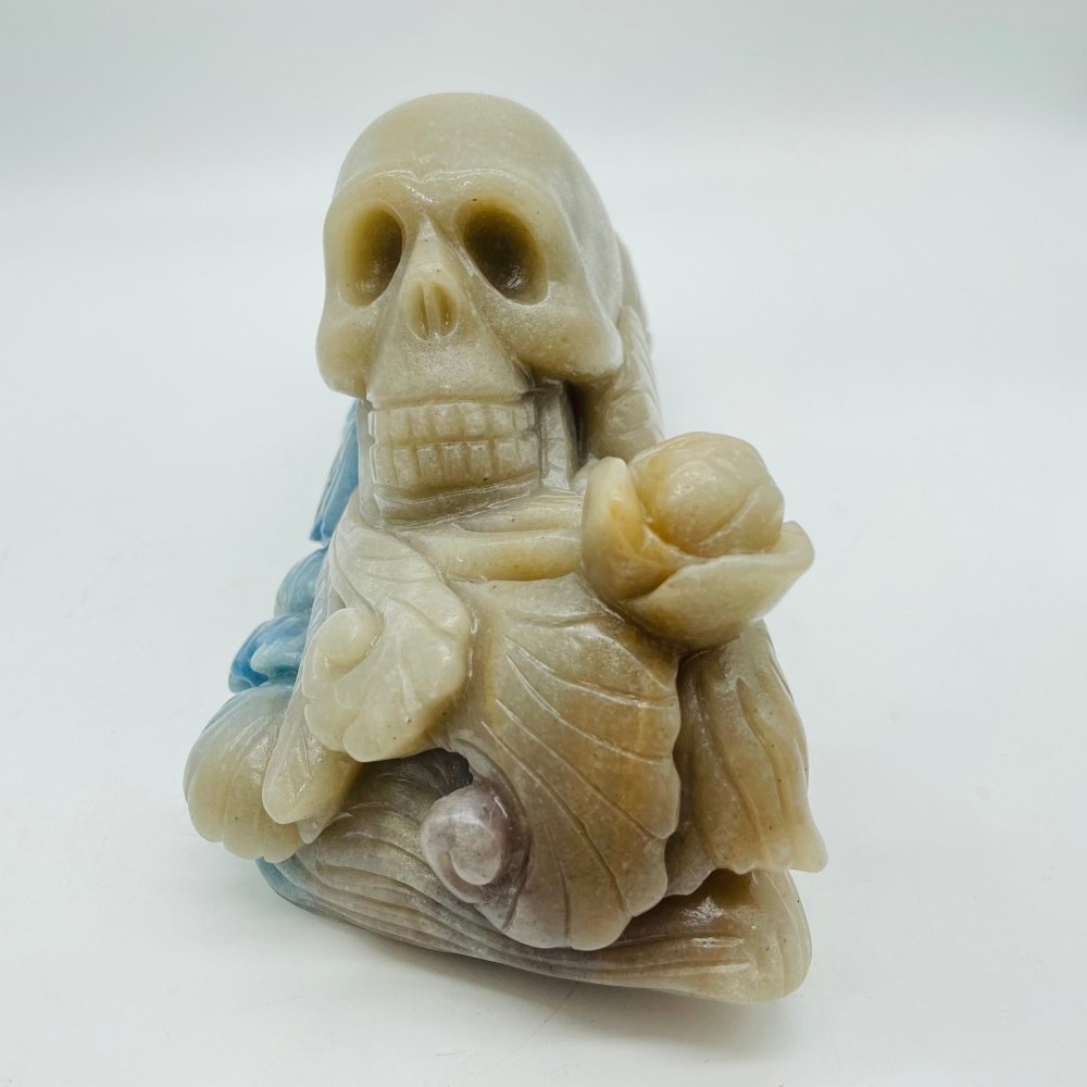 Trolleite Stone Skull Fish Tail Waves Hand Carving -Wholesale Crystals