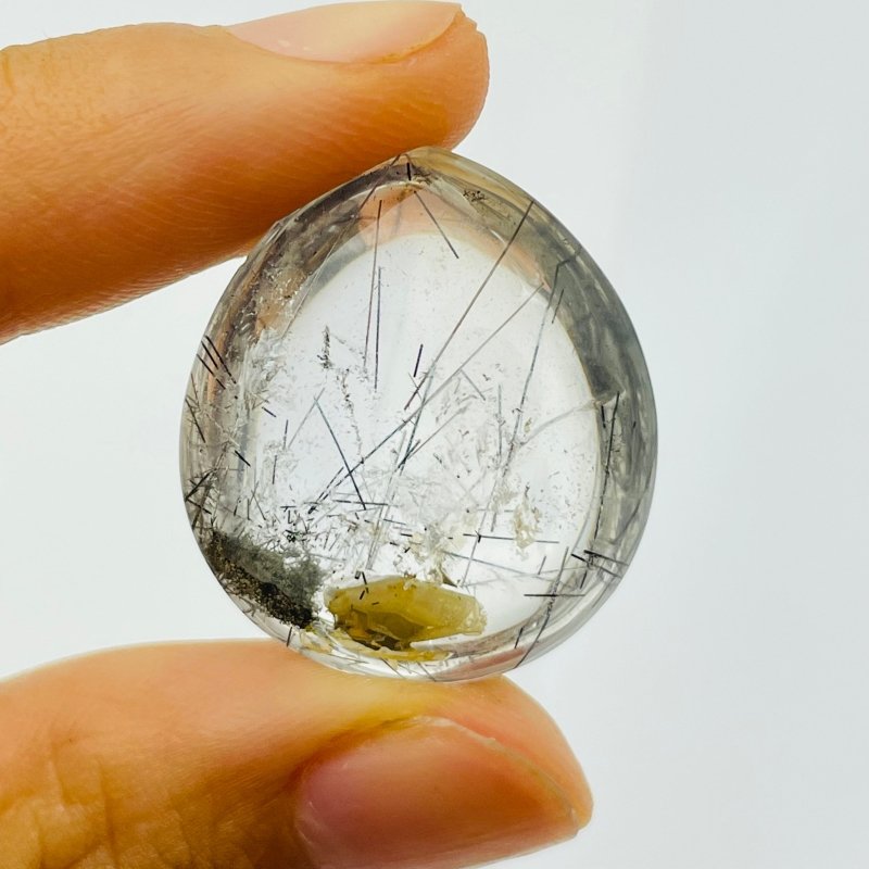 Unique Black Rutile Quartz In Quartz Teardrop Shape DIY Pendant -Wholesale Crystals