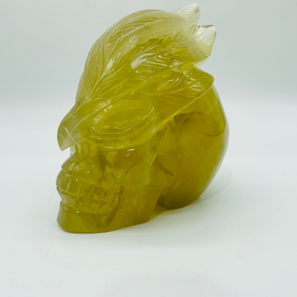 Unique Citrine Feather Mask Skull Carving -Wholesale Crystals