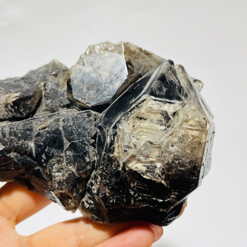 White Dry Quicksand Moving Bubble Enhydro Smoky Quartz Backbone Raw Quartz -Wholesale Crystals