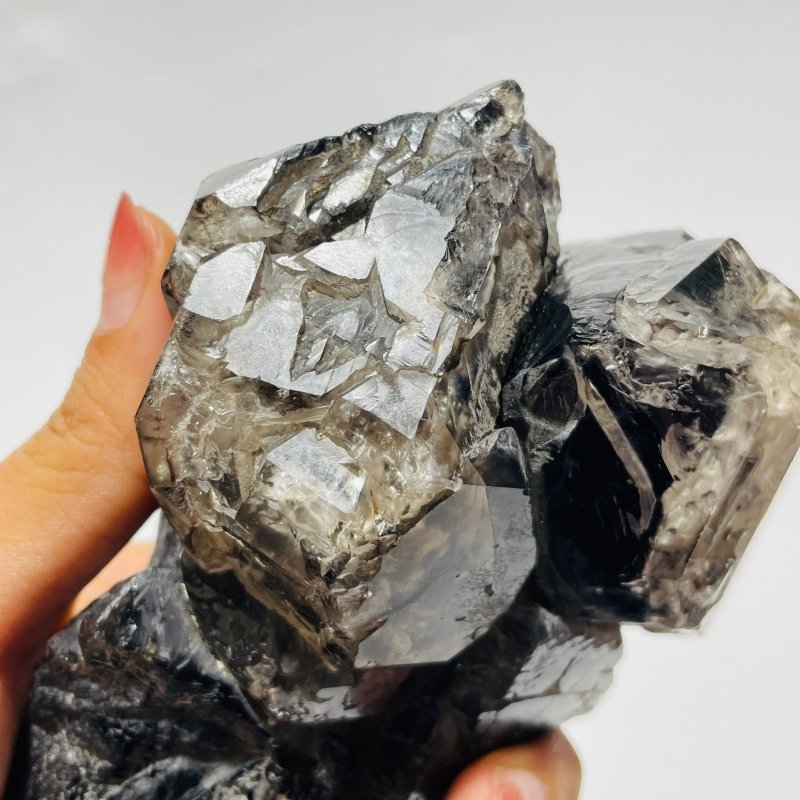 White Dry Quicksand Moving Bubble Enhydro Smoky Quartz Backbone Raw Quartz -Wholesale Crystals