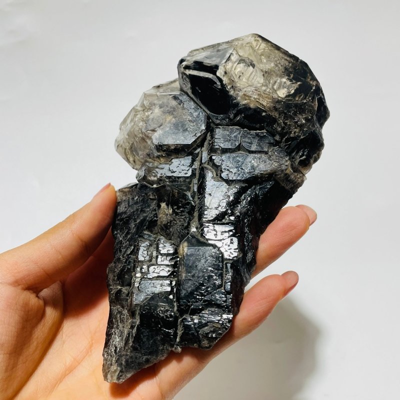 White Dry Quicksand Moving Bubble Enhydro Smoky Quartz Backbone Raw Quartz -Wholesale Crystals