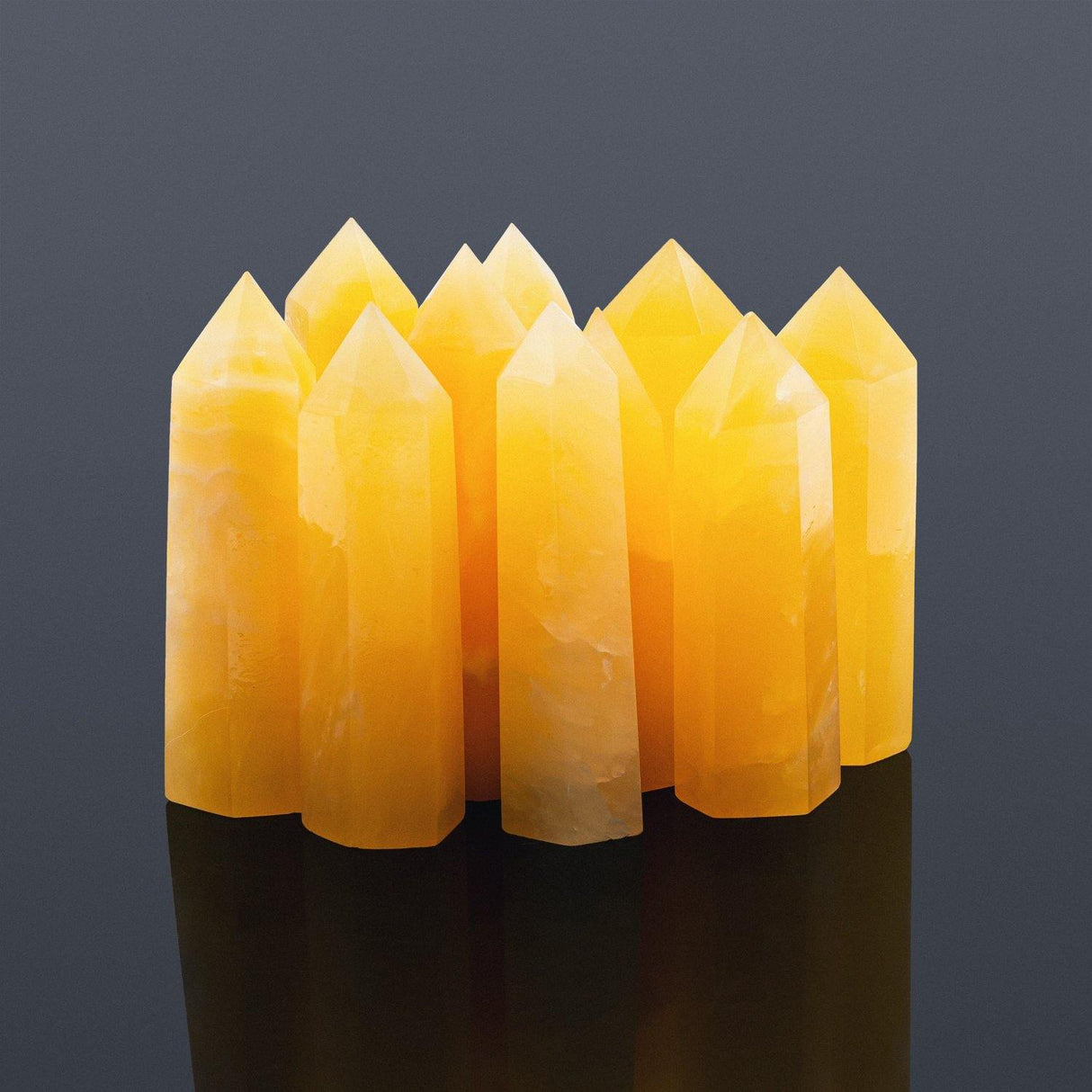 yellow calcite point -Wholesale Crystals