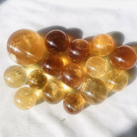 Yellow Calcite Honey Calcite Rainbow Spheres -Wholesale Crystals