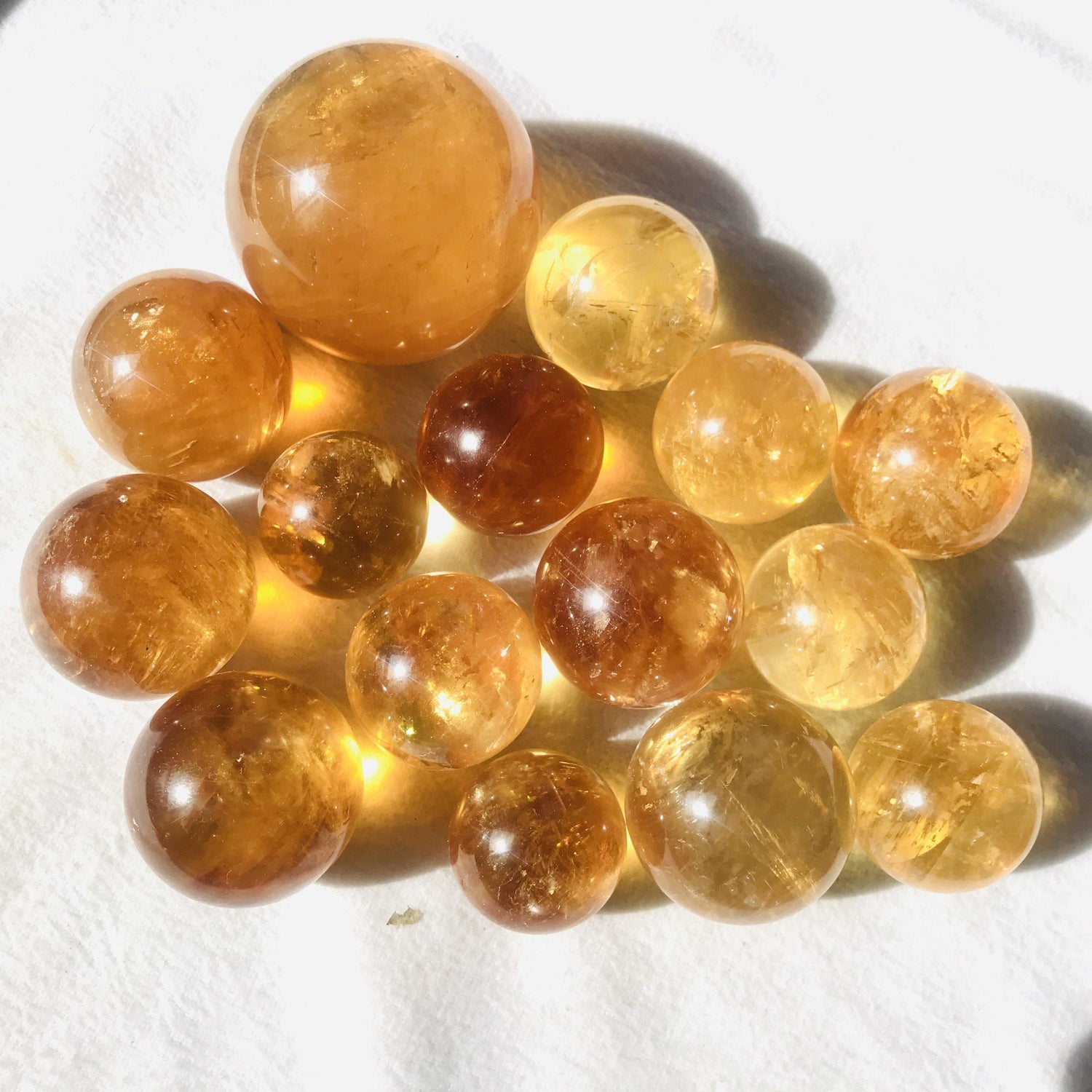 Yellow Calcite Honey Calcite Rainbow Spheres -Wholesale Crystals