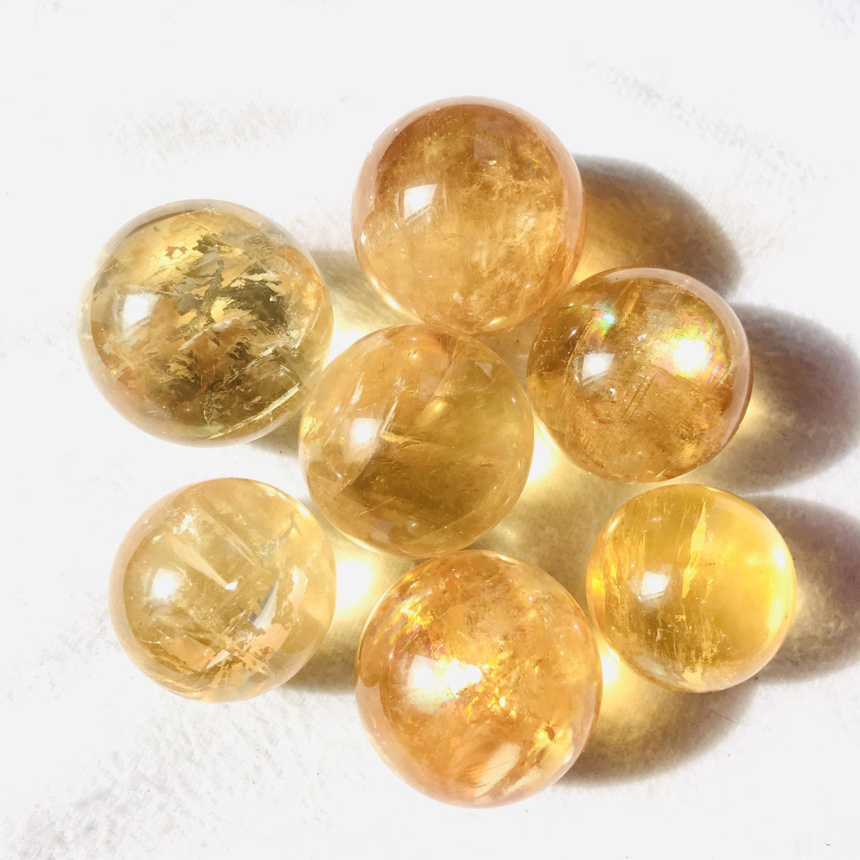 Yellow Calcite Honey Calcite Rainbow Spheres -Wholesale Crystals