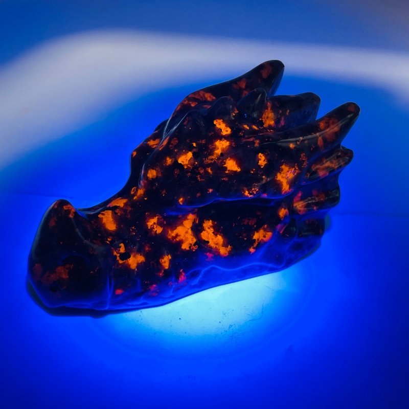 Yooperlite Dragon Head Carving Wholesale (UV Reactive) - Wholesale Crystals