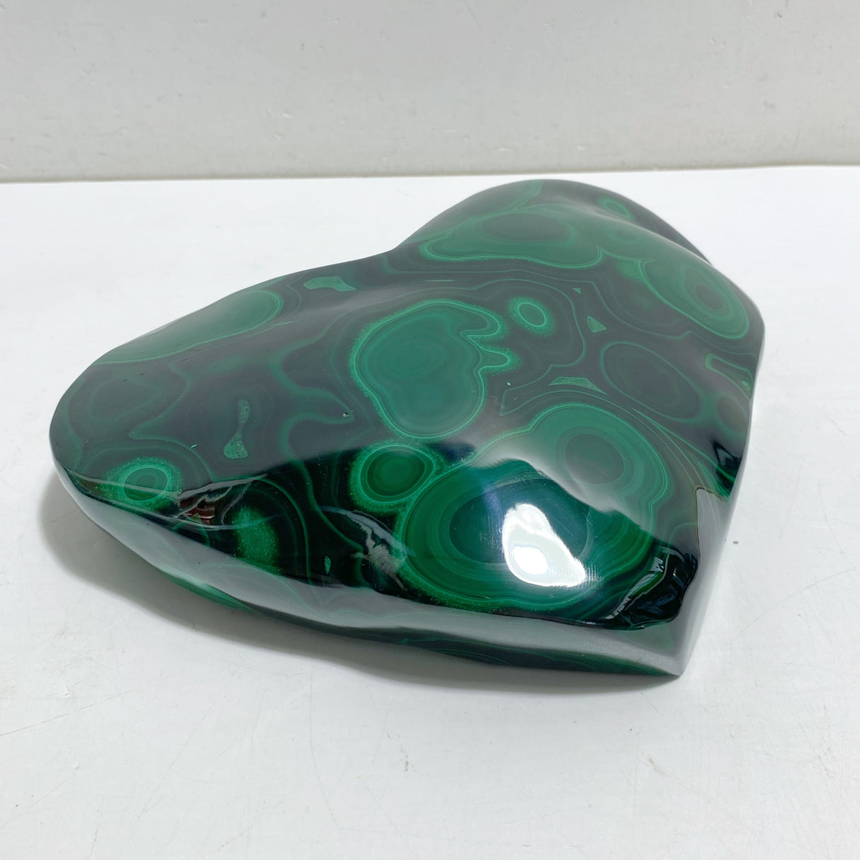 Large Malachite Heart Raw Bottom