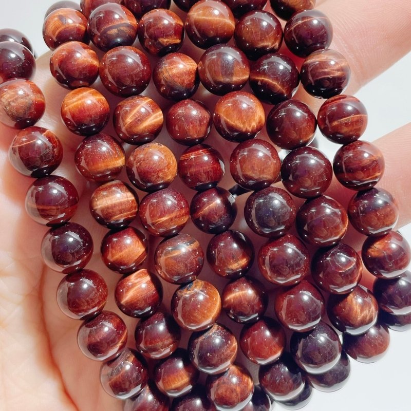 0.31in(8mm) Red Tiger Eye Bracelet Wholesale - Wholesale Crystals