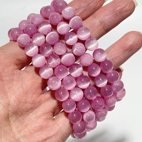 Pink Aura Selenite Bracelet