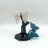 Mixed Materials Butterfly Wing Carving With Cat Stand Wholesale