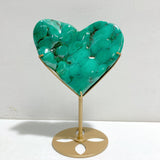 Unique Malachite Heart With Stand