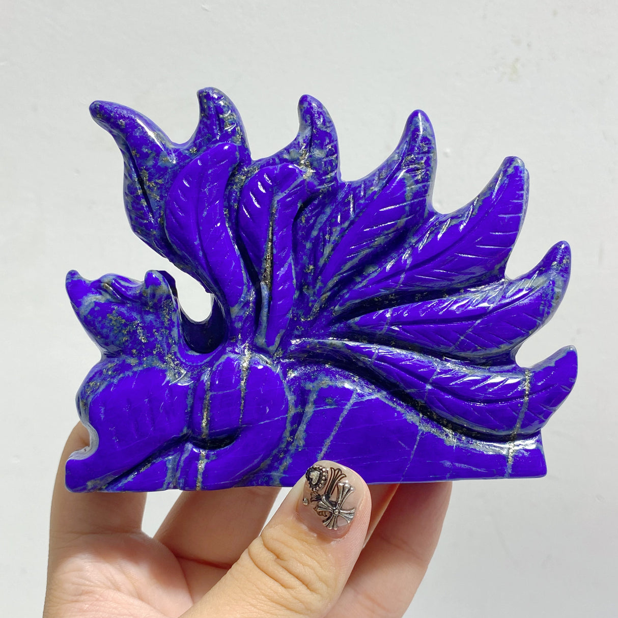 7 Pieces Lapis Lazuli Nine-tailed Fox Carving