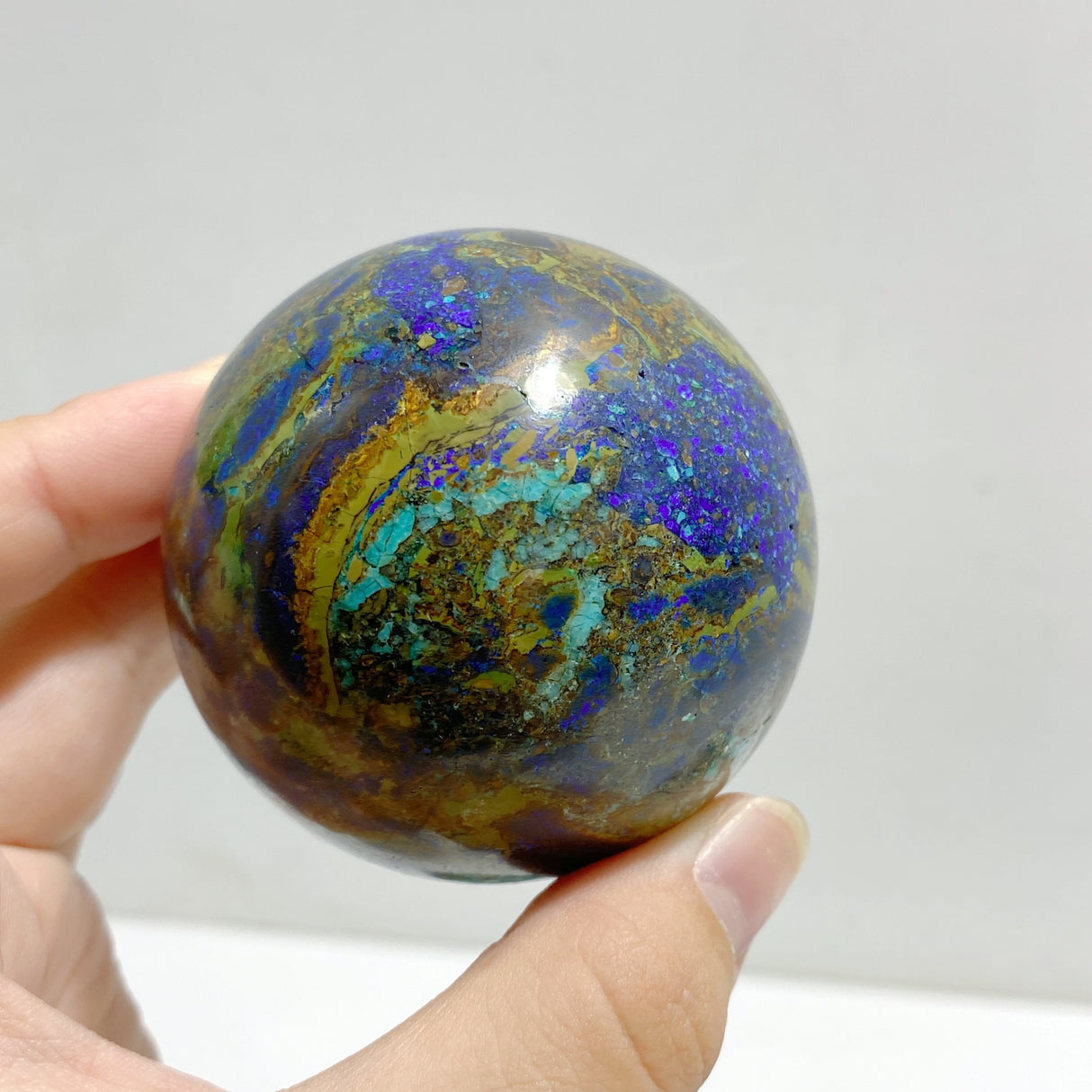 10 Pieces Azurite Mixed Malachite Spheres #3