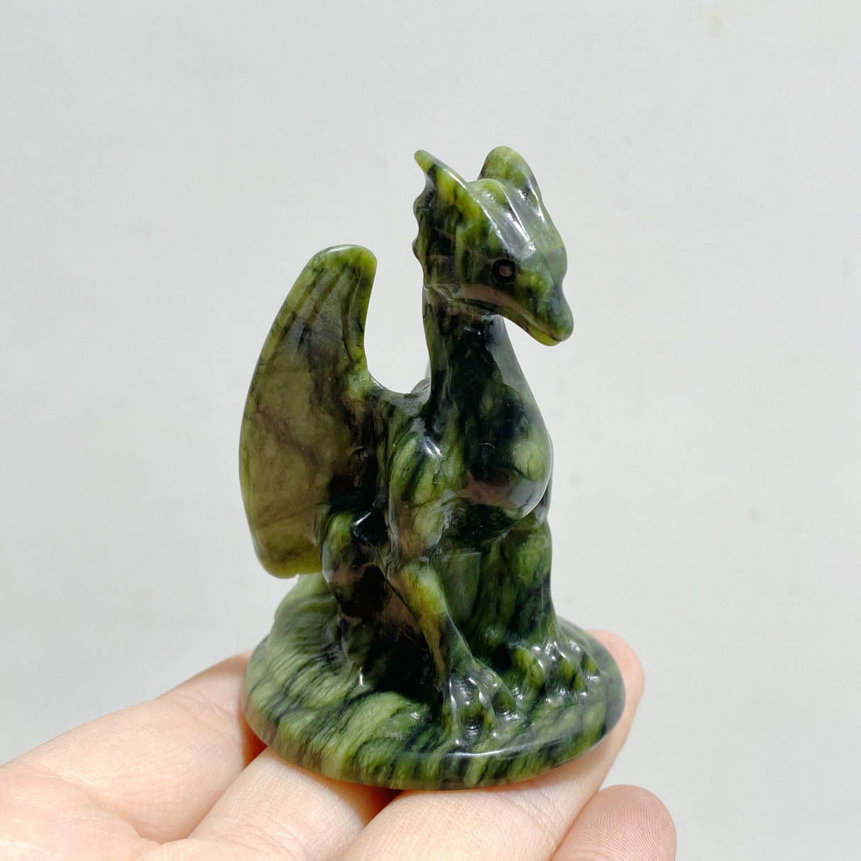 Green Jade Flying Dragon Carving Wholesale