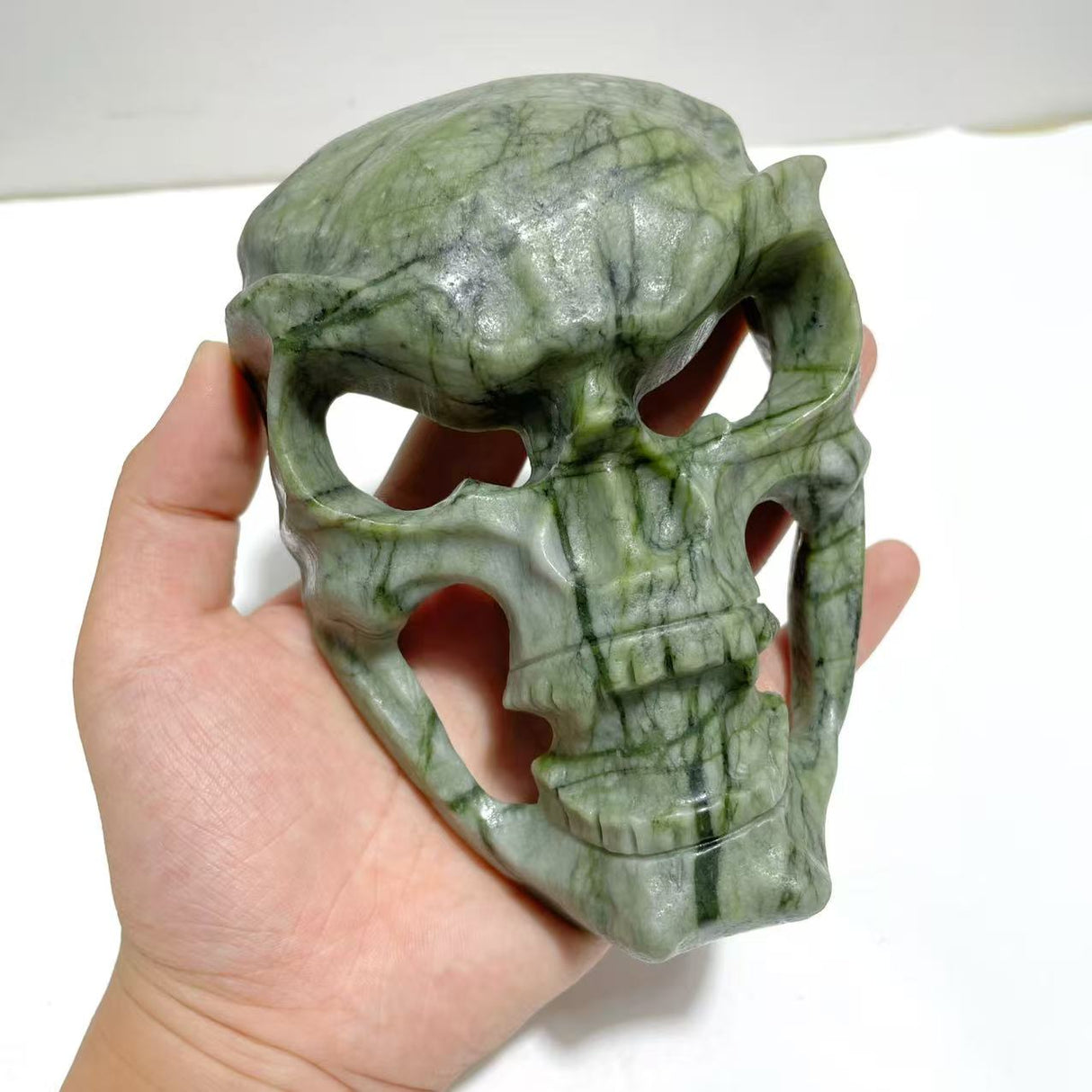 Green Jade Skull Large Mask Carving Wholesale