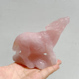 3 Pieces Rose Quartz Cattle Carving