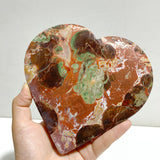 4 Pieces Large Money Agate Heart With Stand